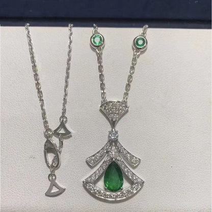 [Lumi Jewelry]DREAM NECKLACE MALACHITE DIAMOND SILVER
