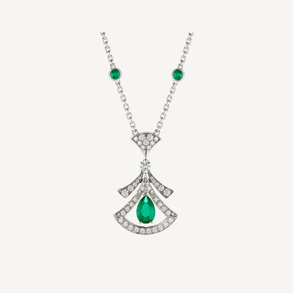 [Lumi Jewelry]DREAM NECKLACE MALACHITE DIAMOND SILVER