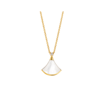 [Lumi Jewelry]DREAM NECKLACE WHITE MOP GOLD 1 DIAMOND