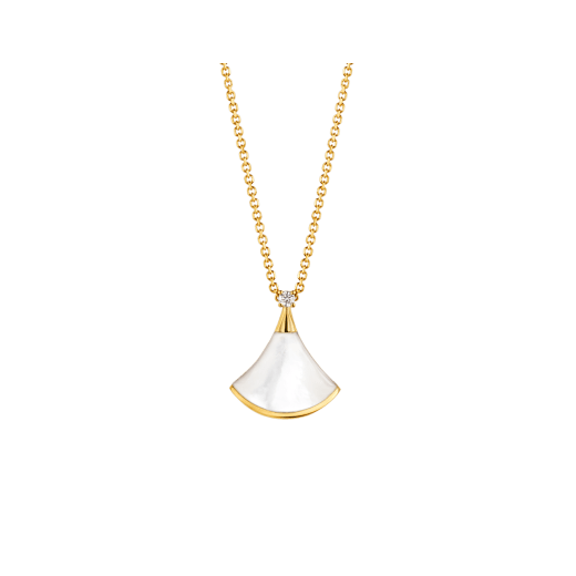 [Lumi Jewelry]DREAM NECKLACE WHITE MOP GOLD 1 DIAMOND