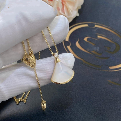 [Lumi Jewelry]DREAM NECKLACE WHITE MOP GOLD 1 DIAMOND