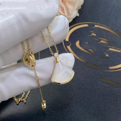 [Lumi Jewelry]DREAM NECKLACE WHITE MOP GOLD 1 DIAMOND