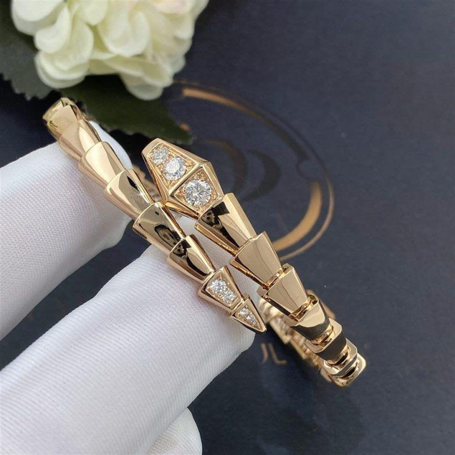 [Lumi Jewelry]SERPENTI BRACELET DIAMONDS PINK GOLD