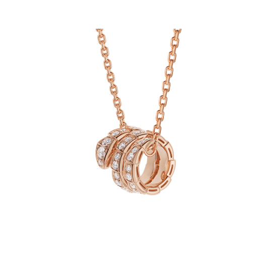 [Lumi Jewelry]SERPENTI PINK GOLD NECKLACE DOUBLE RING DIAMOND