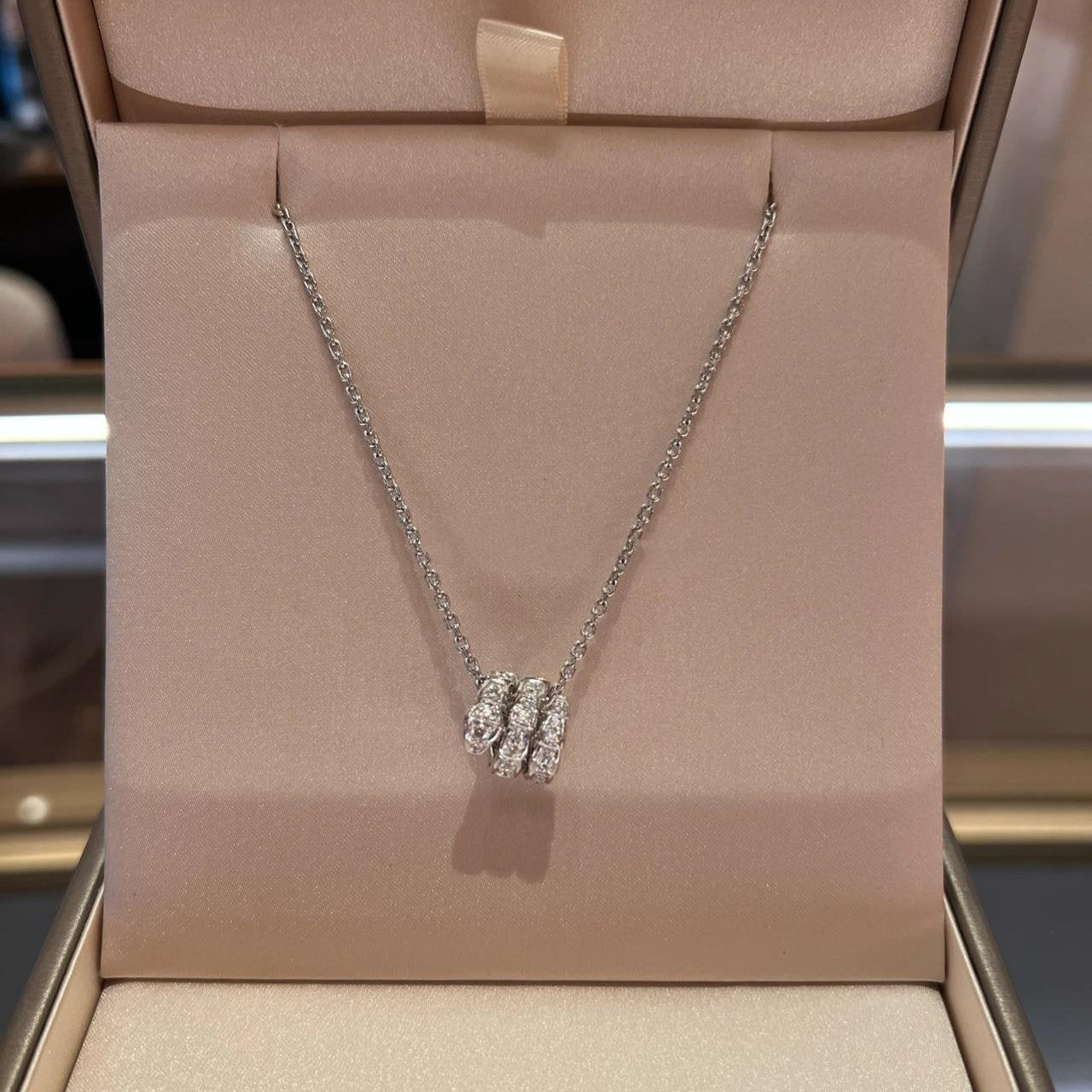 [Lumi Jewelry]SERPENTI  NECKLACE DOUBLE RING DIAMOND