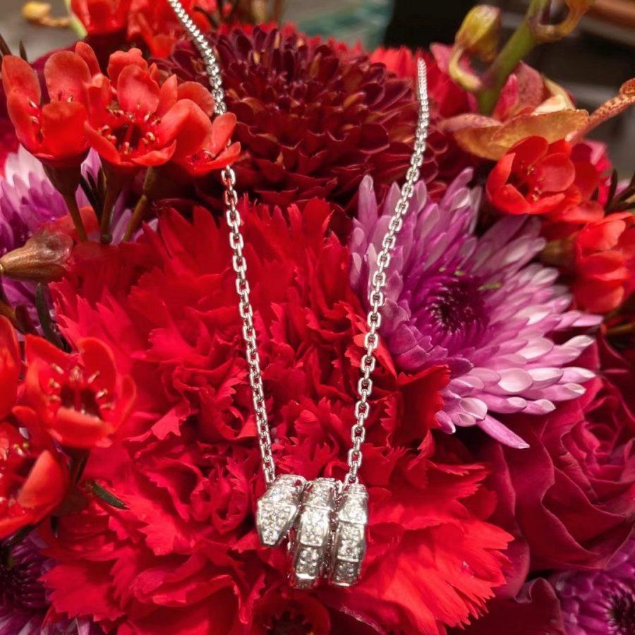 [Lumi Jewelry]SERPENTI  NECKLACE DOUBLE RING DIAMOND