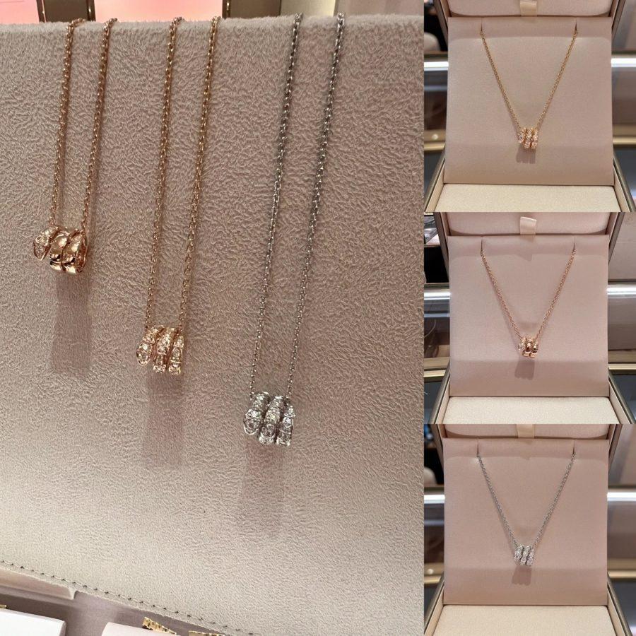[Lumi Jewelry]SERPENTI  NECKLACE DOUBLE RING DIAMOND