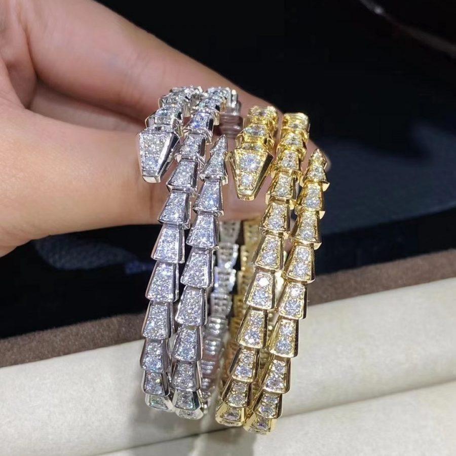 [Lumi Jewelry]SERPENTI BRACELET GOLD DIAMOND DOUBLE ROW