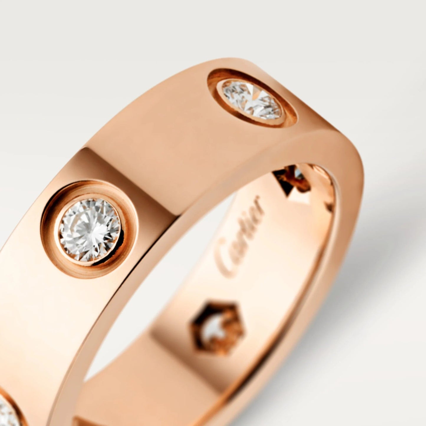 [Lumi Jewelry]LOVE 5.5MM 6 DIAMOND RING