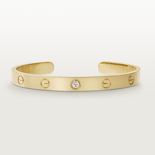[Lumi Jewelry]LOVE BRACELET 6.1MM 1 DIAMOND OPEN CUFF