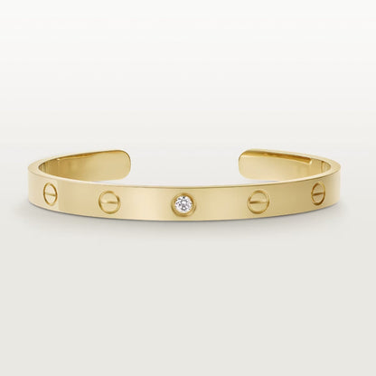 [Lumi Jewelry]LOVE BRACELET 6.1MM 1 DIAMOND OPEN CUFF