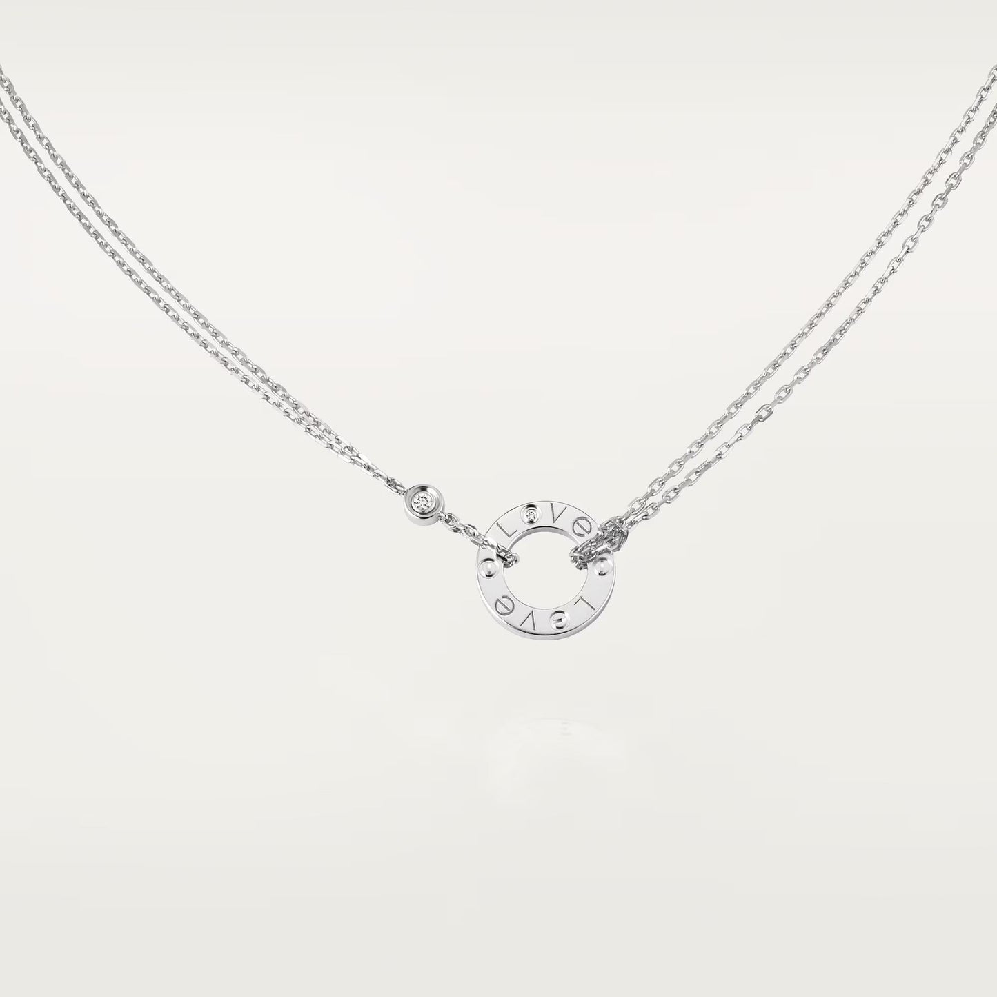 [Lumi Jewelry]LOVE NECKLACE 16MM 2 DIAMONDS