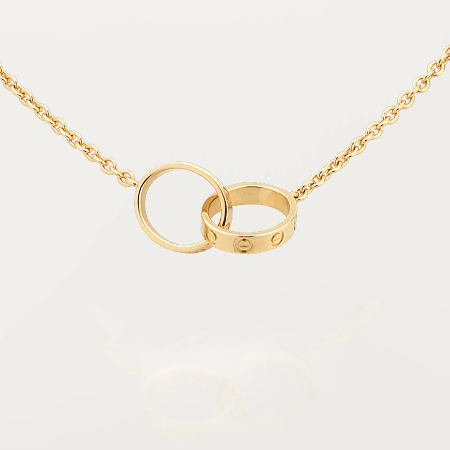 [Lumi Jewelry]LOVE DOUBLE RING NECKLACE