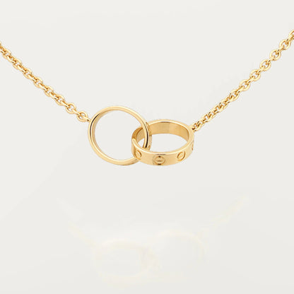 [Lumi Jewelry]LOVE DOUBLE RING NECKLACE