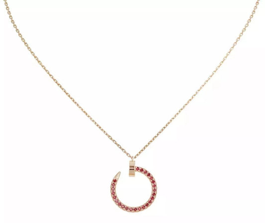 [Lumi Jewelry]JUSTE NECKLACE GOLD RED DIAMONDS