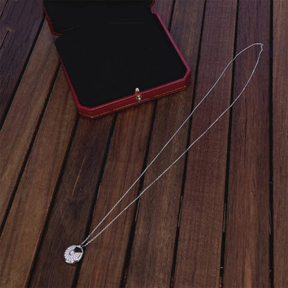 [Lumi Jewelry]AMULETTE SILVER FULL DIAMOND NECKLACE