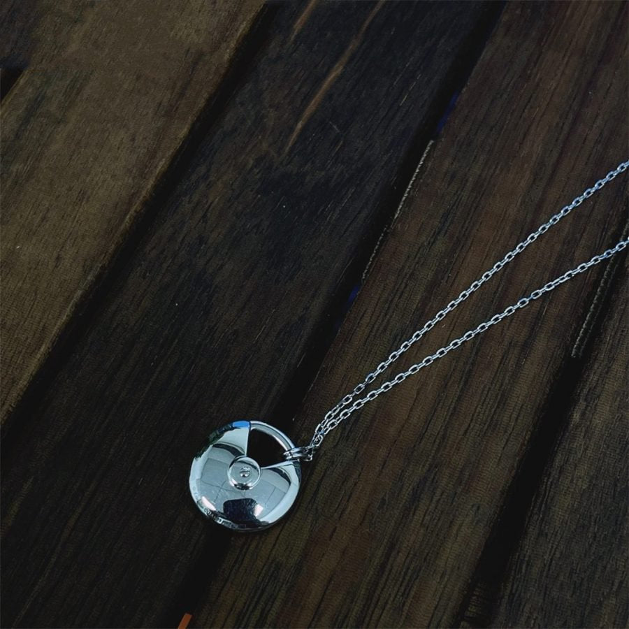 [Lumi Jewelry]AMULETTE SILVER FULL DIAMOND NECKLACE