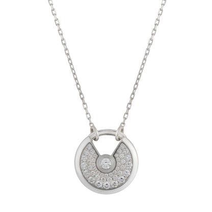 [Lumi Jewelry]AMULETTE SILVER FULL DIAMOND NECKLACE