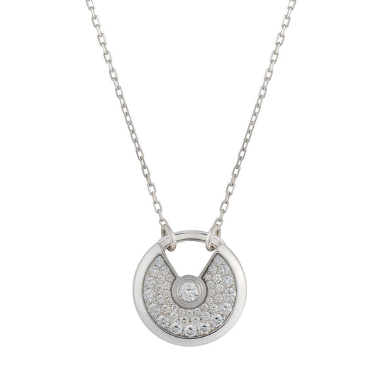 [Lumi Jewelry]AMULETTE SILVER FULL DIAMOND NECKLACE