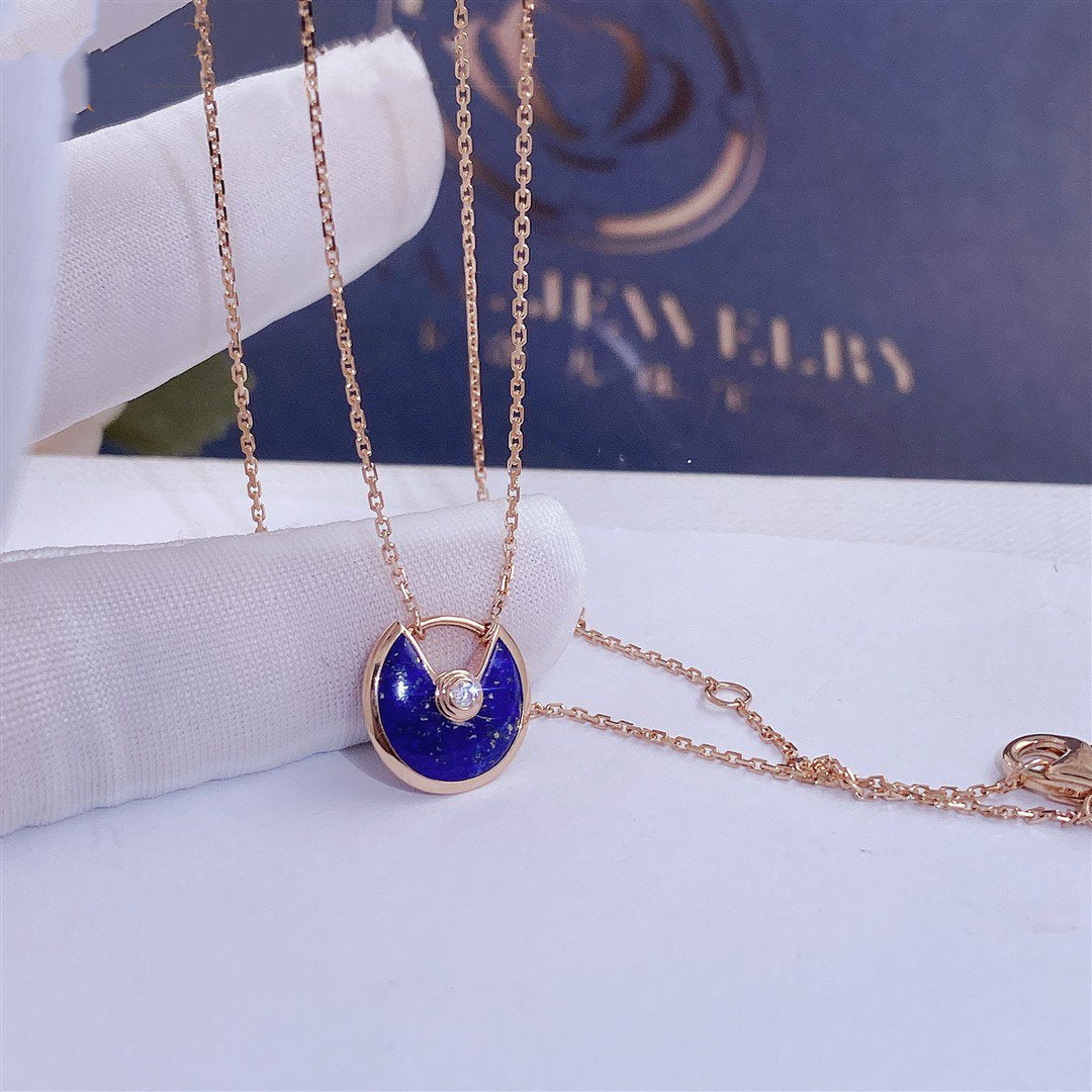 [Lumi Jewelry]AMULETTE ROSE GOLD AGATE NECKLACE