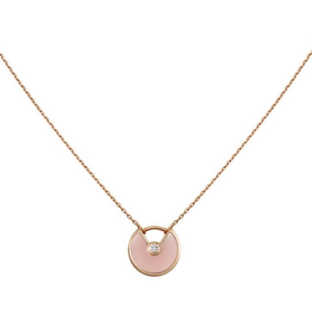 [Lumi Jewelry]AMULETTE ROSE GOLD PINK MOP NECKLACE