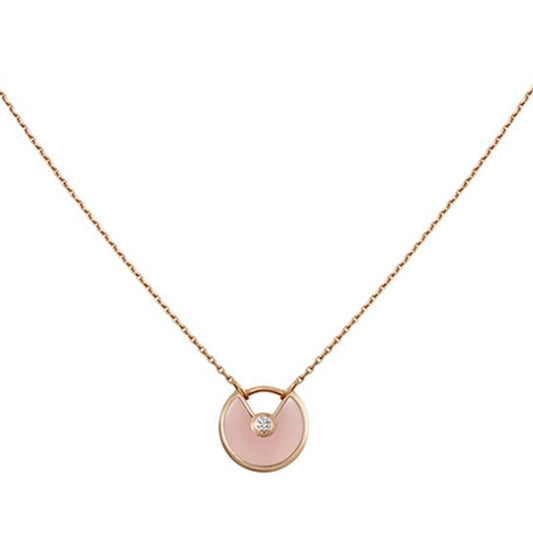 [Lumi Jewelry]AMULETTE ROSE GOLD PINK MOP NECKLACE