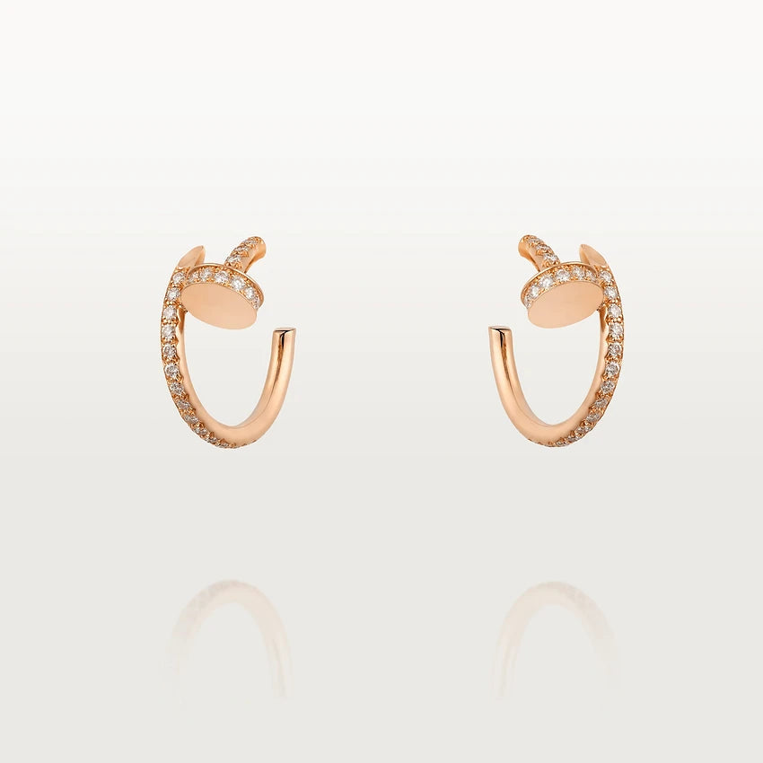 [Lumi Jewelry]JUSTE EARRINGS 12.75MM PINK GOLD DIAMOND