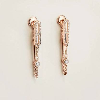 [Lumi Jewelry]CHAINE CHAOS DIAMOND DROP EARRINGS