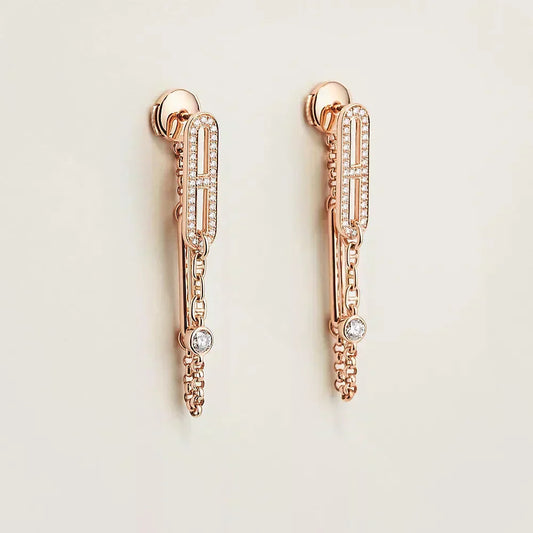 [Lumi Jewelry]CHAINE CHAOS DIAMOND DROP EARRINGS