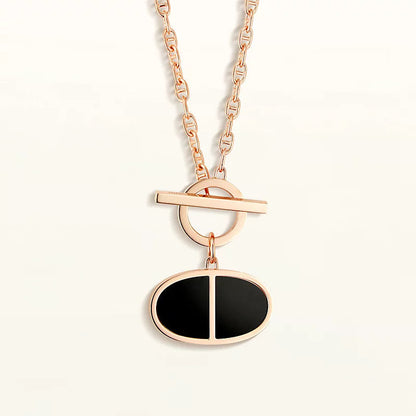 [Lumi Jewelry]CHAINE VERSO BLACK CERAMIC NECKLACE