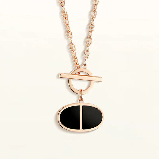 [Lumi Jewelry]CHAINE VERSO BLACK CERAMIC NECKLACE