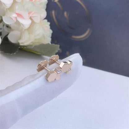 [Lumi Jewelry]BEE LOVE PINK GOLD DIAMOND EARRINGS