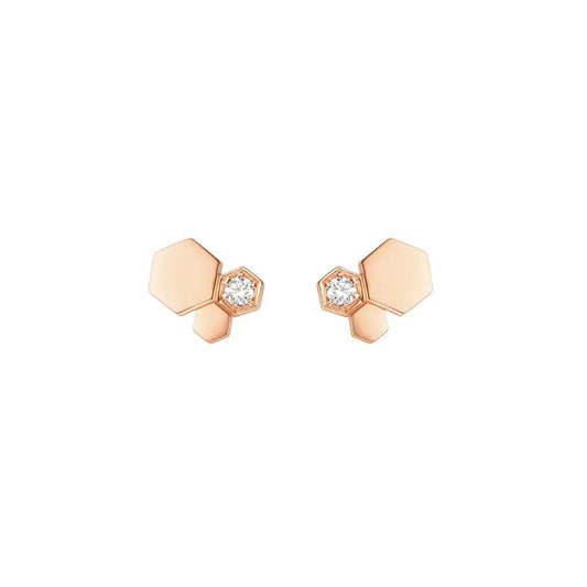 [Lumi Jewelry]BEE LOVE PINK GOLD DIAMOND EARRINGS