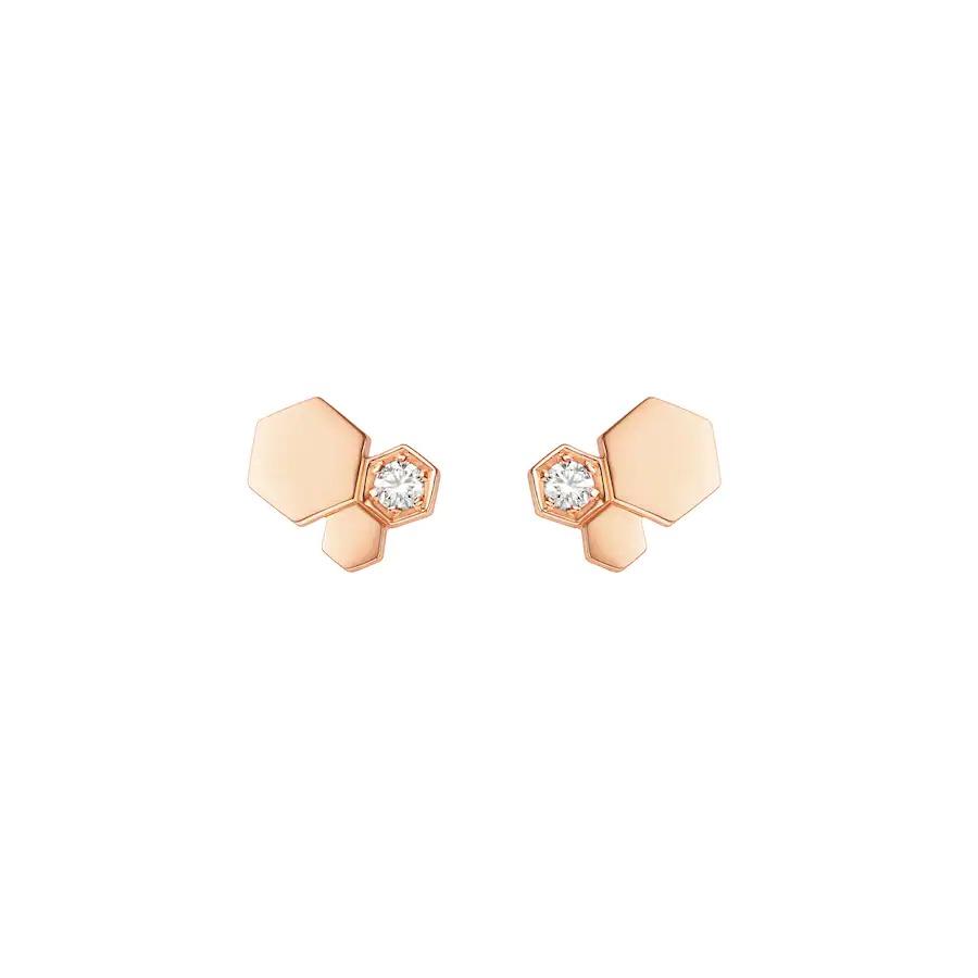 [Lumi Jewelry]BEE LOVE PINK GOLD DIAMOND EARRINGS