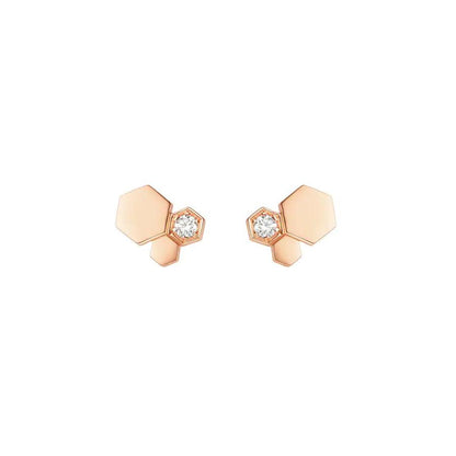 [Lumi Jewelry]BEE LOVE PINK GOLD DIAMOND EARRINGS