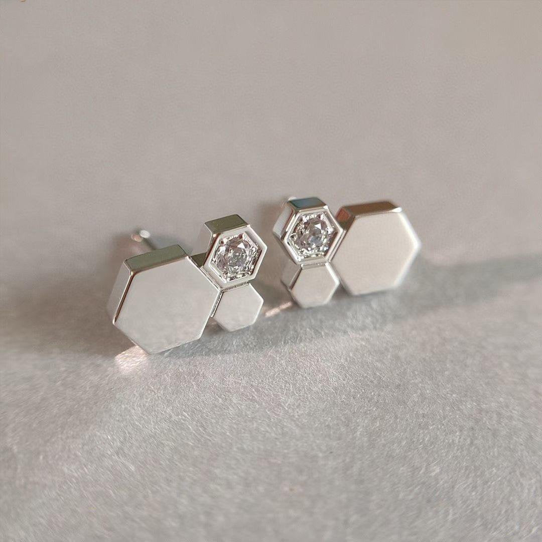 [Lumi Jewelry]BEE LOVE SILVER DIAMOND EARRINGS
