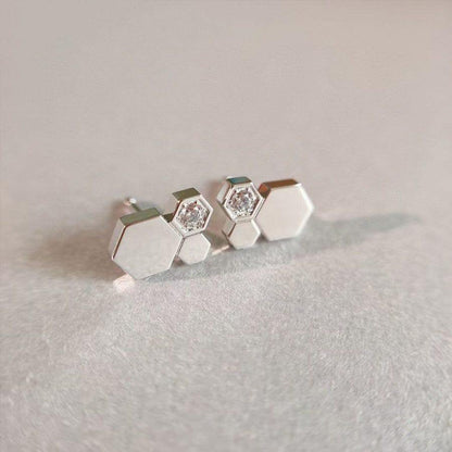 [Lumi Jewelry]BEE LOVE SILVER DIAMOND EARRINGS