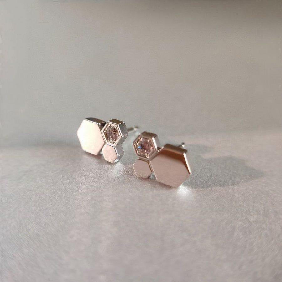 [Lumi Jewelry]BEE LOVE SILVER DIAMOND EARRINGS