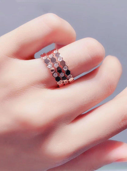 [Lumi Jewelry]BEE LOVE RING PINK GOLD DIAMOND