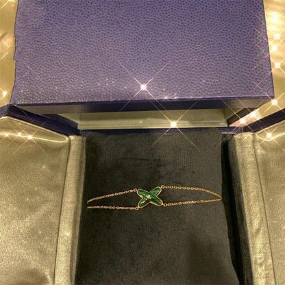 [Lumi Jewelry]JEUX BRACELET MALACHITE PINK GOLD 1 DIAMOND