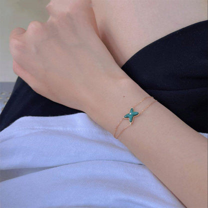 [Lumi Jewelry]JEUX BRACELET MALACHITE PINK GOLD 1 DIAMOND