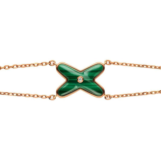 [Lumi Jewelry]JEUX BRACELET MALACHITE PINK GOLD 1 DIAMOND