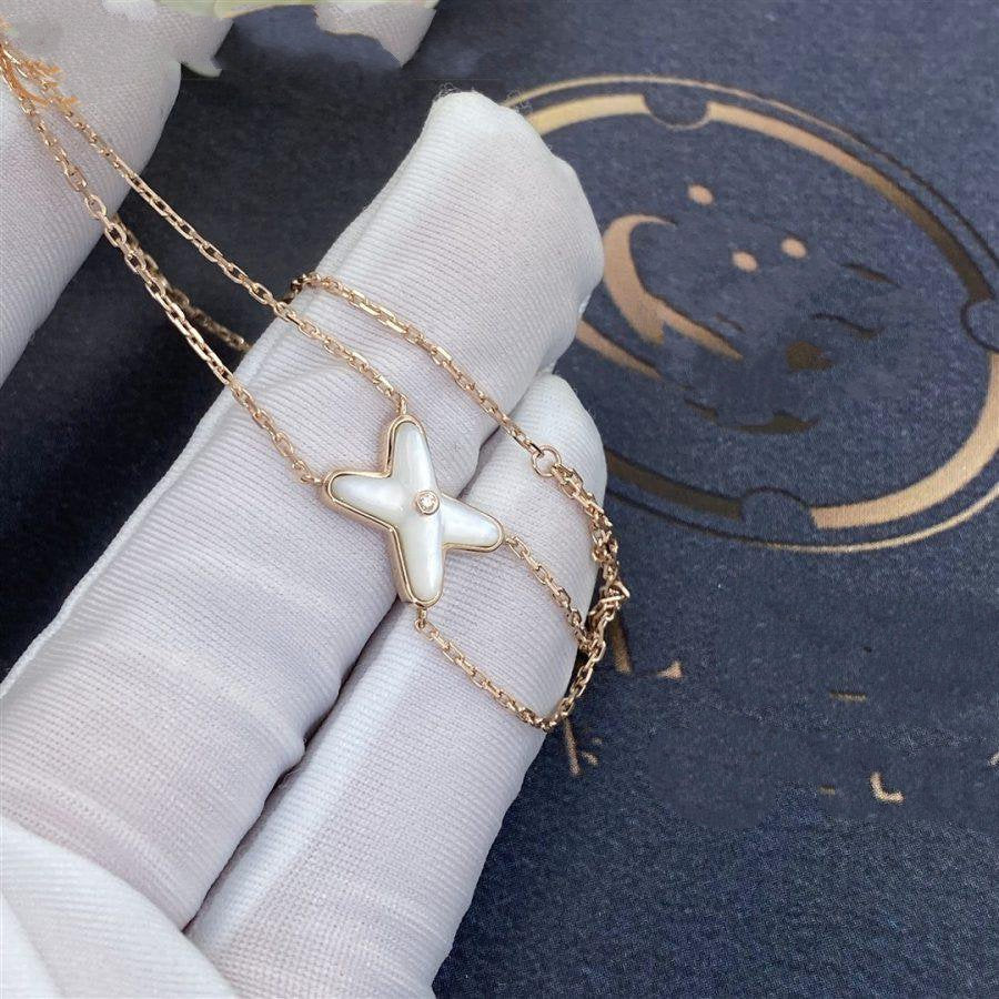 [Lumi Jewelry]JEUX BRACELET WHITE MOP PINK GOLD 1 DIAMOND