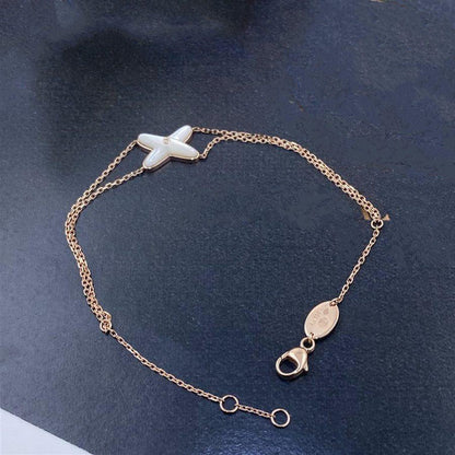 [Lumi Jewelry]JEUX BRACELET WHITE MOP PINK GOLD 1 DIAMOND
