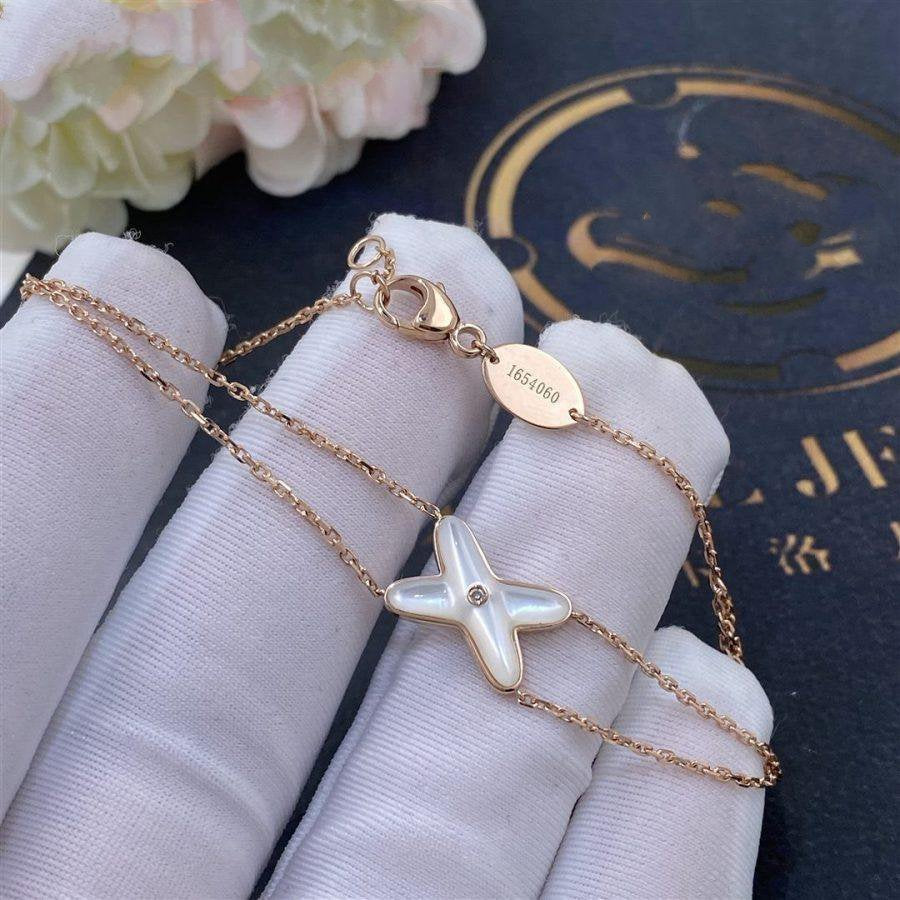 [Lumi Jewelry]JEUX BRACELET WHITE MOP PINK GOLD 1 DIAMOND