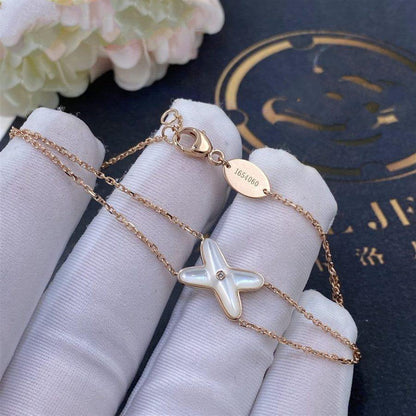 [Lumi Jewelry]JEUX BRACELET WHITE MOP PINK GOLD 1 DIAMOND