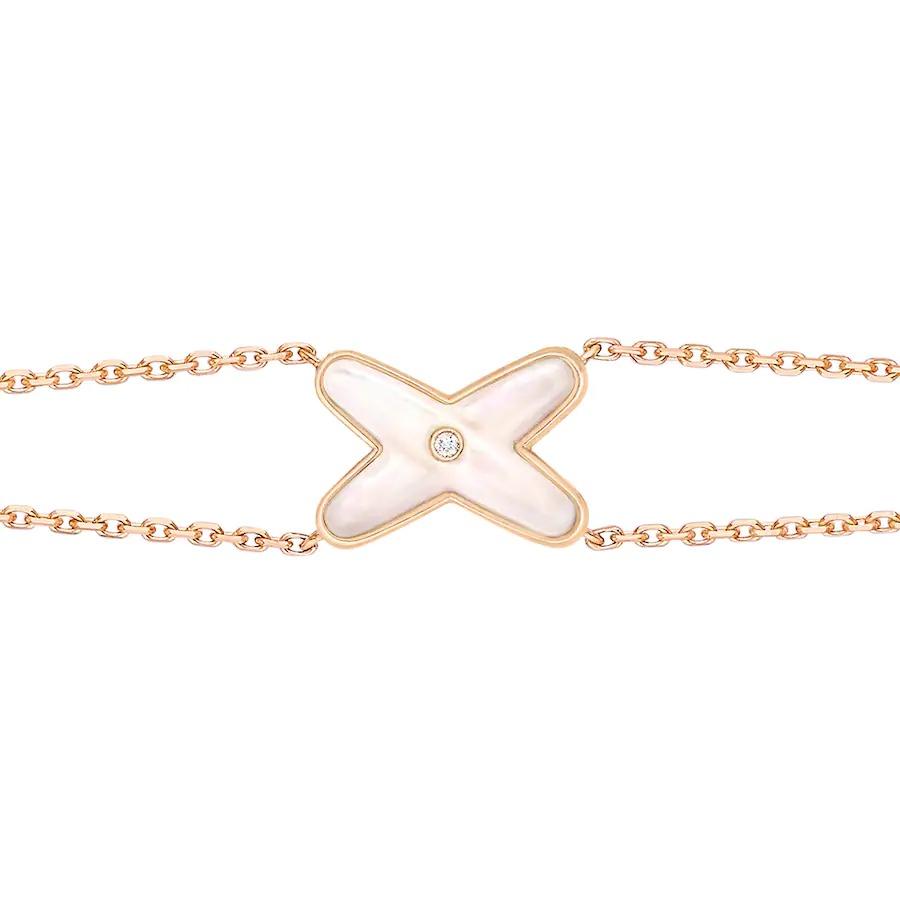 [Lumi Jewelry]JEUX BRACELET WHITE MOP PINK GOLD 1 DIAMOND