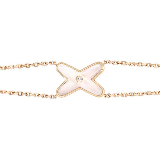 [Lumi Jewelry]JEUX BRACELET WHITE MOP PINK GOLD 1 DIAMOND