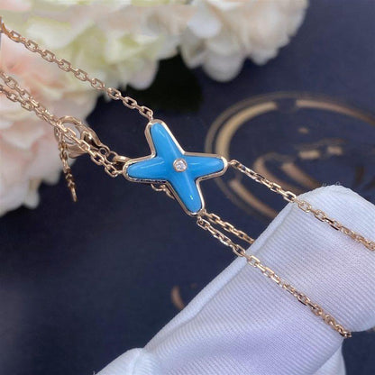 [Lumi Jewelry]JEUX BRACELET TURQUOISE PINK GOLD 1 DIAMOND