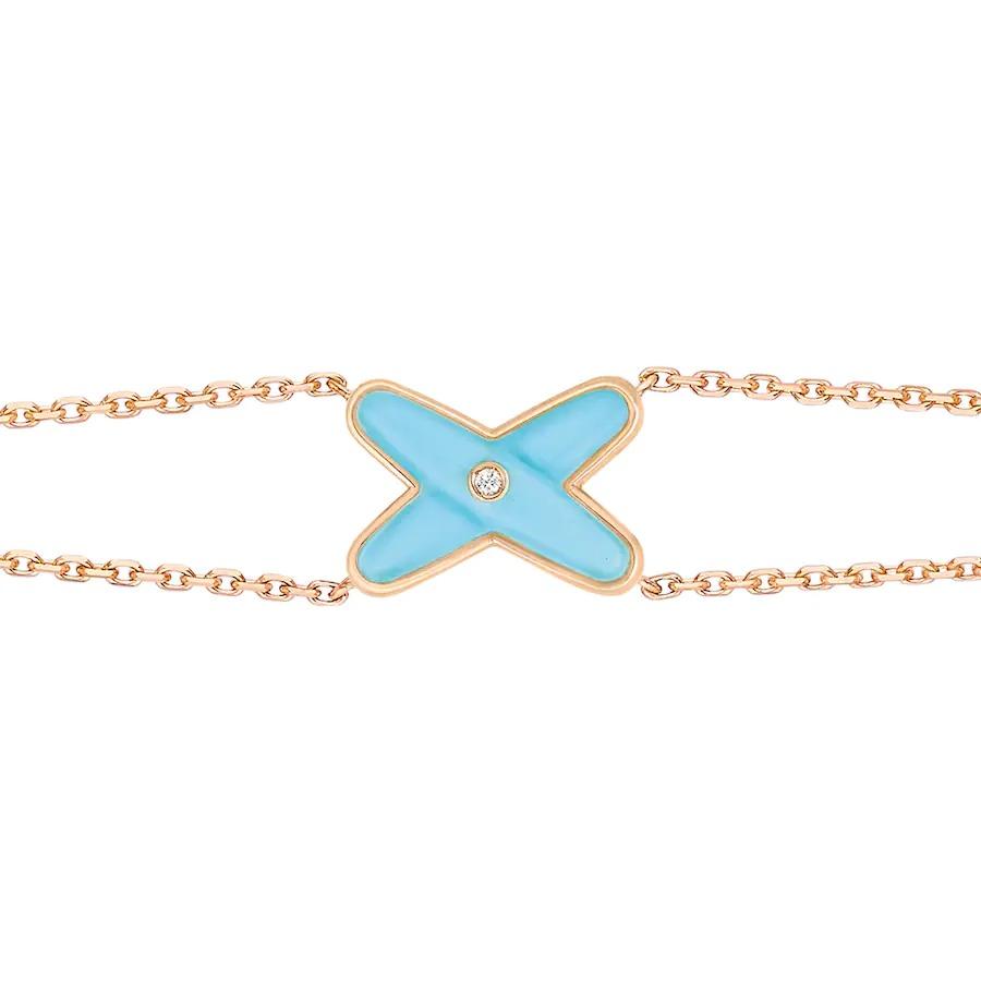 [Lumi Jewelry]JEUX BRACELET TURQUOISE PINK GOLD 1 DIAMOND